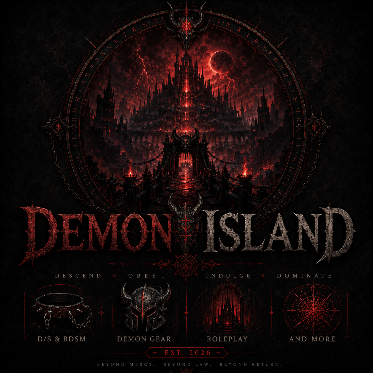 Demon Island — Descend, Obey, Indulge, Dominate